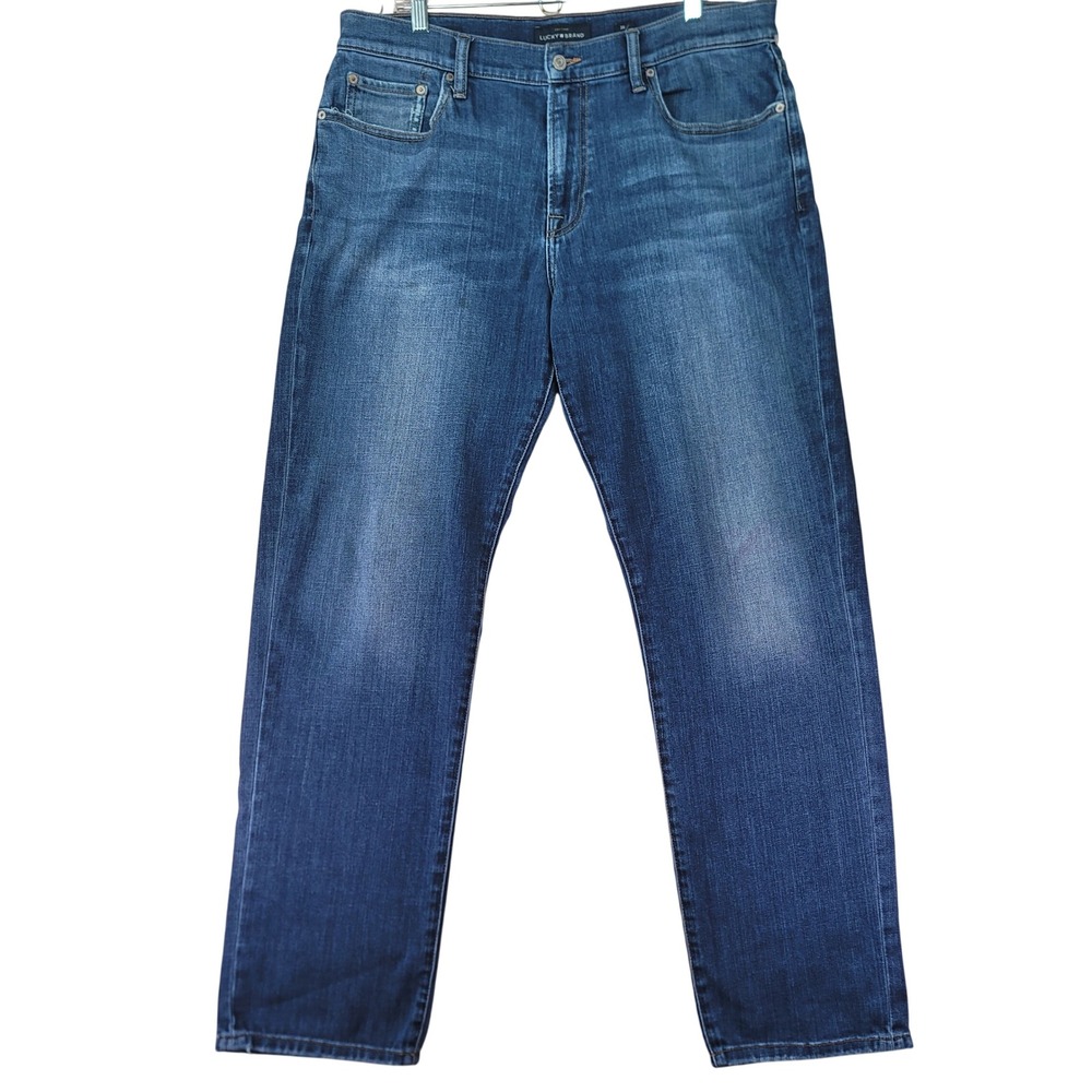 Lucky Brand Jeans Mens 37x33 Blue Good 221 Straight Leg Medium Wash Denim